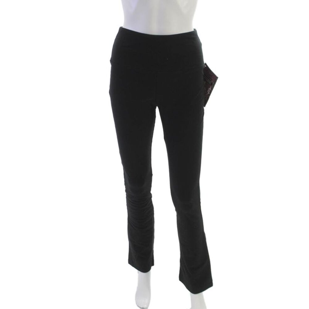 Lisse Women Black Leggings Cotton Spandex Pull On Solid Size M